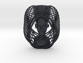 Wire Curve Art + Nefertiti (003c) in Black PA12