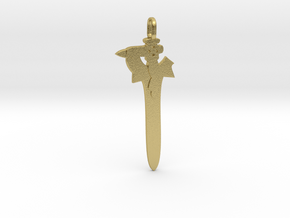 Sword Art Online Epée Kirito pendentif in Natural Brass