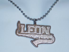 Leon Saxophone Pendant in Polished Bronzed-Silver Steel