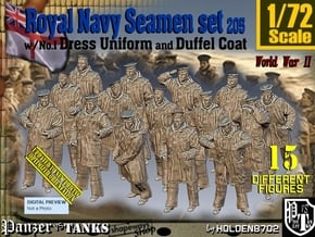 1/72 Royal Navy Seamen DC+No1 Set205 in Tan Fine Detail Plastic
