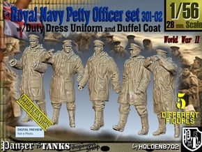 1/56 Royal Navy DC Petty OffIcer Set301-02 in Tan Fine Detail Plastic