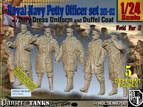 1/24 Royal Navy DC Petty OffIcer Set301-02 in White Natural Versatile Plastic