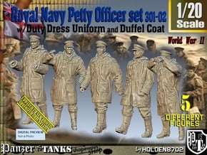 1/20 Royal Navy DC Petty OffIcer Set301-02 in White Natural Versatile Plastic