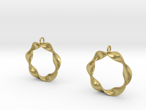 Mobius Earrings in Natural Brass