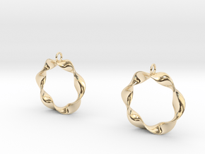 Mobius Earrings in 14k Gold Plated Brass