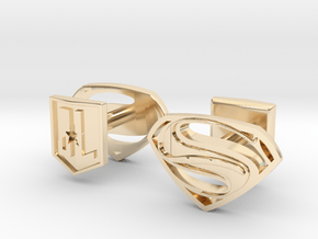 Superman cufflinks in 14k Gold Plated Brass