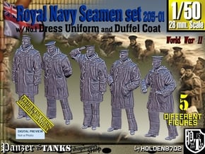 1/50 Royal Navy Seamen DC+No1 Set205-01 in Tan Fine Detail Plastic
