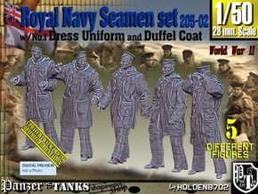 1/50 Royal Navy Seamen DC+No1 Set205-02 in Tan Fine Detail Plastic