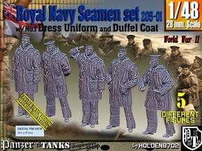 1/48 Royal Navy Seamen DC+No1 Set205-01 in Tan Fine Detail Plastic