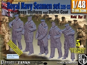 1/48 Royal Navy Seamen DC+No1 Set205-03 in Tan Fine Detail Plastic