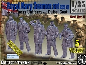 1/35 Royal Navy Seamen DC+No1 Set205-01 in Tan Fine Detail Plastic