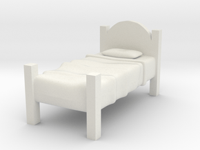 Twin Bed  in White Natural Versatile Plastic