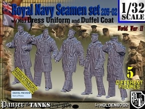 1/32 Royal Navy Seamen DC+No1 Set205-02 in Tan Fine Detail Plastic