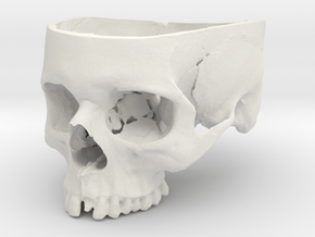 Human Skull Bowl (Life Size) in White Natural Versatile Plastic