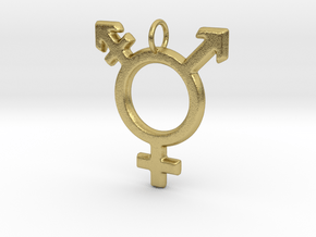 Gender Equality Pendant (V1) in Natural Brass