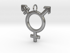 Gender Equality Pendant (V1) in Natural Silver