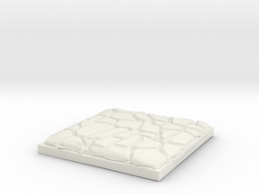 Cobblestone 1" Square Miniature Base Plate in White Natural Versatile Plastic