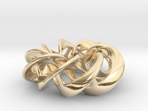 Torus Ribbons - Pendant in Cast Metals in 14k Gold Plated Brass