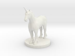 Standing Unicorn in White Natural Versatile Plastic