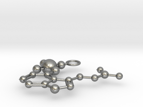 Psilocybin Molecule (large) in Natural Silver