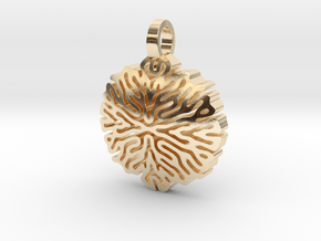 Reaction-Diffusion Pendant #1 in 14k Gold Plated Brass