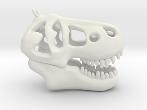 T-Rex Skull Pendant in White Natural Versatile Plastic