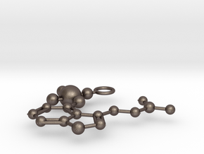 Psilocybin molecule (medium) in Polished Bronzed-Silver Steel