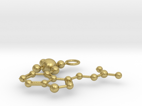 Psilocybin molecule (medium) in Natural Brass