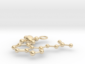 Psilocybin molecule (medium) in 14k Gold Plated Brass