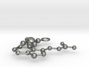 Psilocybin molecule (medium) in Polished Silver