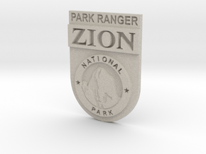Zion Park Ranger Badge in Natural Sandstone: Small