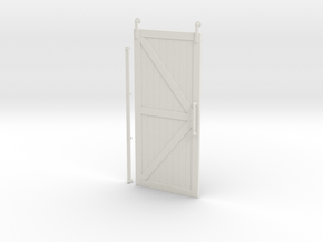 Barn Door 7"H x 3.125"W in White Natural Versatile Plastic