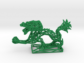 Dragon with Icosahedron in Green Processed Versatile Plastic