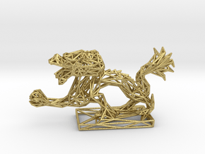Dragon with Icosahedron in Natural Brass