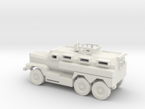 1/87 Scale MRAP Cougar 6x6 With Turret in White Natural Versatile Plastic