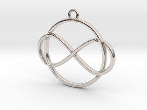 Infinite and circle intertwined in Rhodium Plated Brass