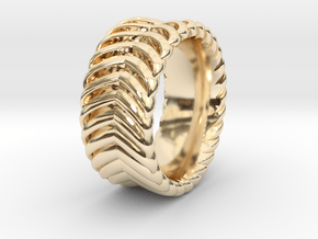 CARVER RING SIZE 11 in 14k Gold Plated Brass