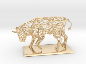 Bull in 14k Gold Plated Brass