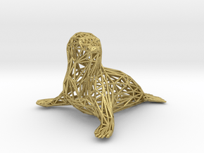 Baby seal in Natural Brass