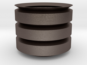 Cilinder_Pot in Polished Bronzed-Silver Steel: 15mm