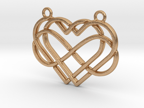 2 hearts & Infinite symbol intertwined in Natural Bronze