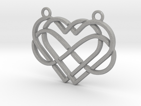 2 hearts & Infinite symbol intertwined in Aluminum
