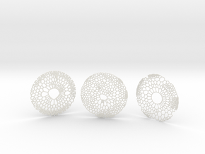 3 Organic Coasters in White Natural Versatile Plastic