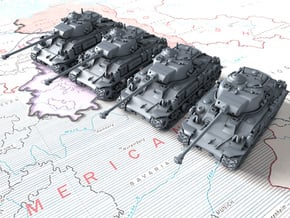 1/300 US M50 Super Sherman Tanks x4 in Tan Fine Detail Plastic
