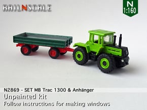 SET MB Trac 1300 & Anhänger (N 1:160) in Tan Fine Detail Plastic
