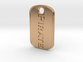 Pirate military tag [pendant] in Polished Bronze