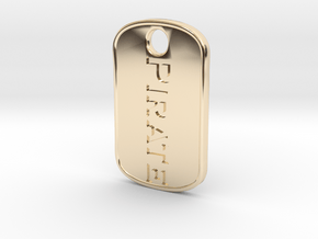 Pirate military tag [pendant] in 14k Gold Plated Brass