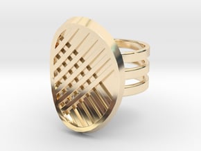 Three Stripe Ring in 14k Gold Plated Brass: 4 / 46.5