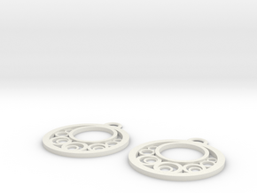 Geometrical earrings no.6 in White Natural Versatile Plastic: Medium