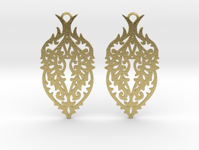 Thorn earrings in Natural Brass: Small